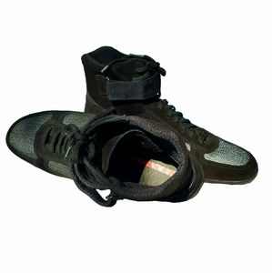 Prada man sports high top American Cup Sneakers